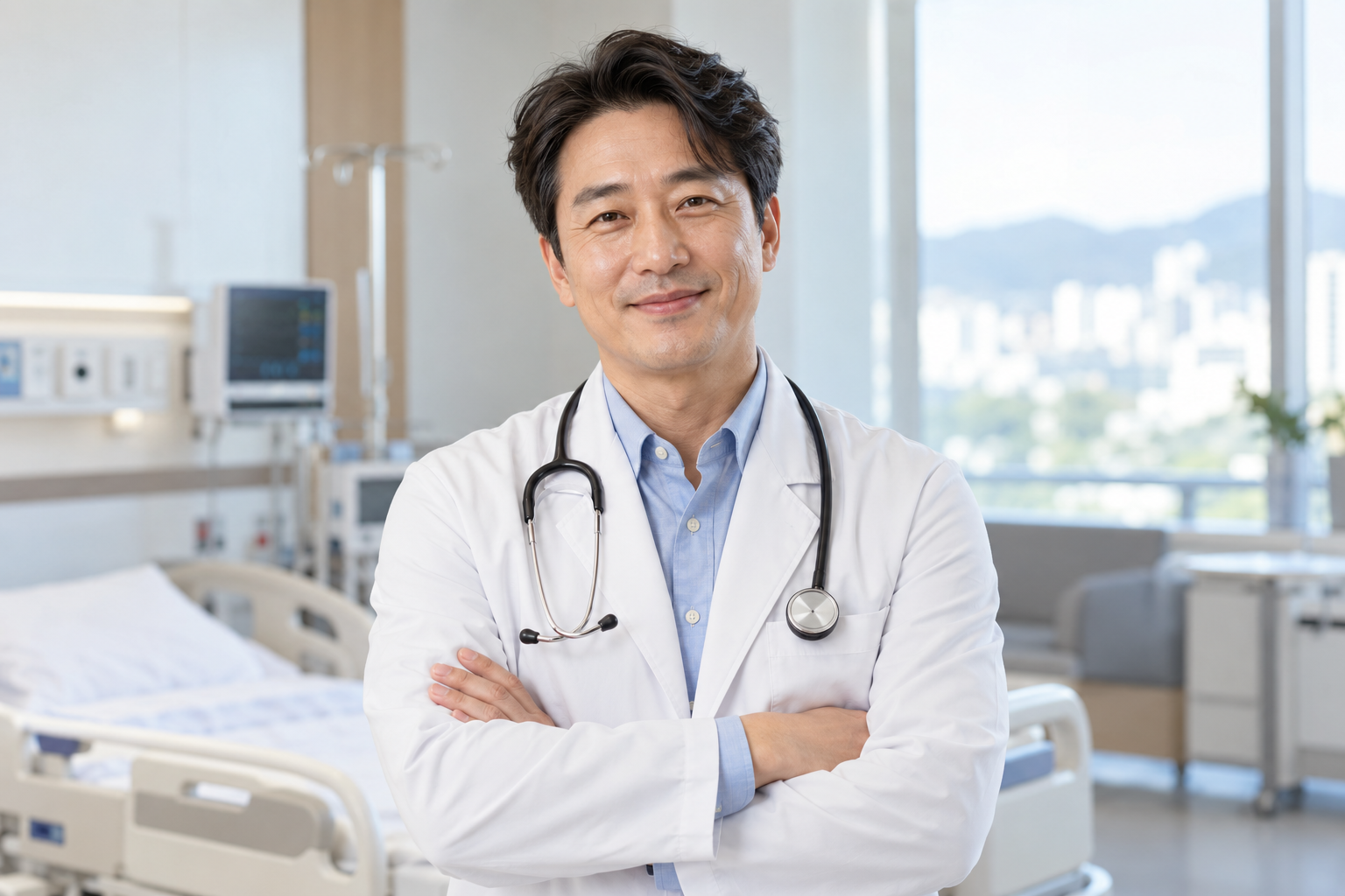 신뢰감을 주는 가상의 해온병원 의료진